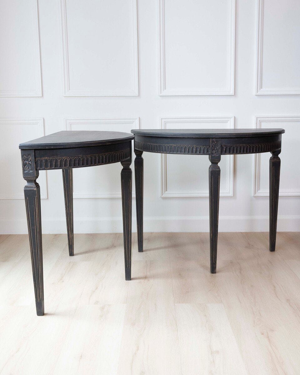 Swedish 19th Century Demi Lune Tables, Pair, c.1880 - JAA