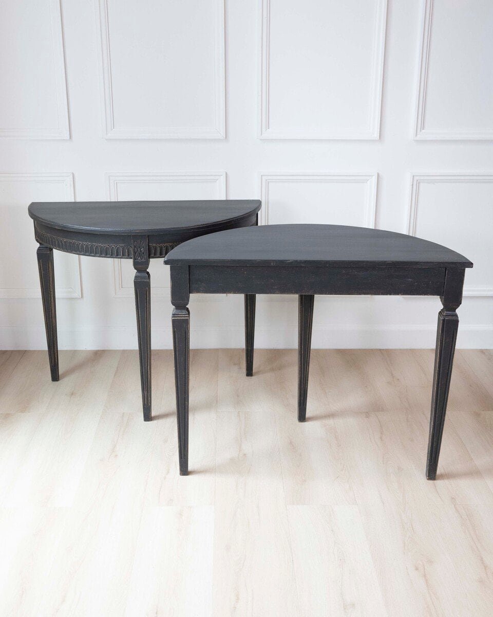Swedish 19th Century Demi Lune Tables, Pair, c.1880 - JAA