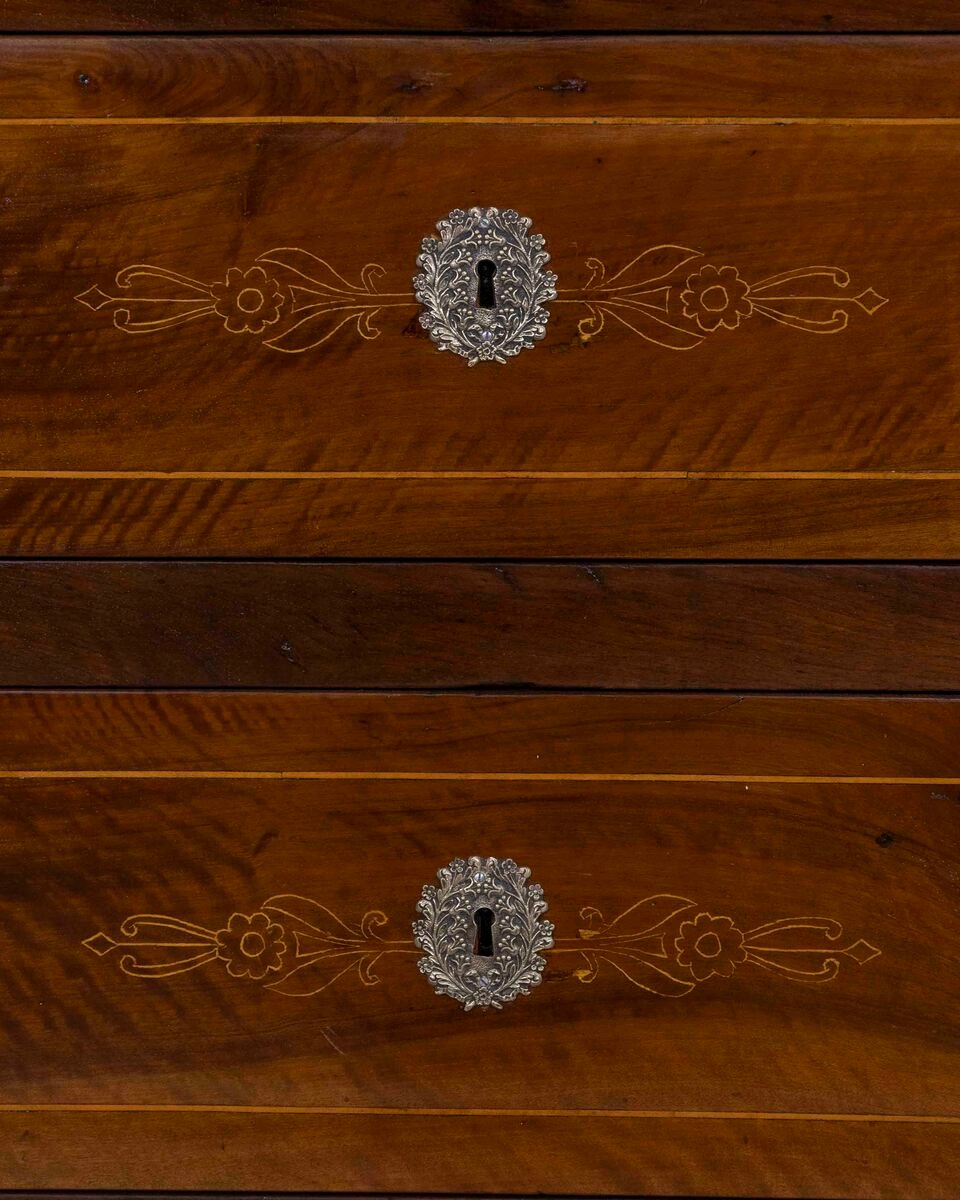Italian 18th Century Louis XVI Walnut and Marquetry Chest of Drawers - JAA