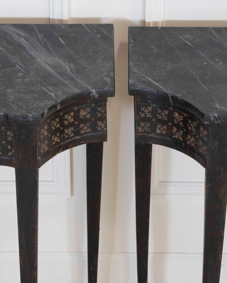 Pair of Italian Neoclassical Painted Console Tables, Late 19th Century - JAA