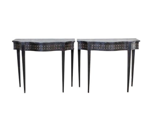 Pair of Italian Neoclassical Painted Console Tables, Late 19th Century