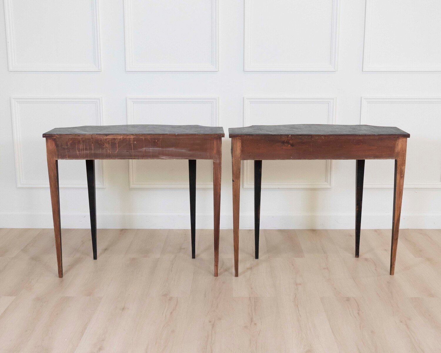 Pair of Italian Neoclassical Painted Console Tables, Late 19th Century - JAA