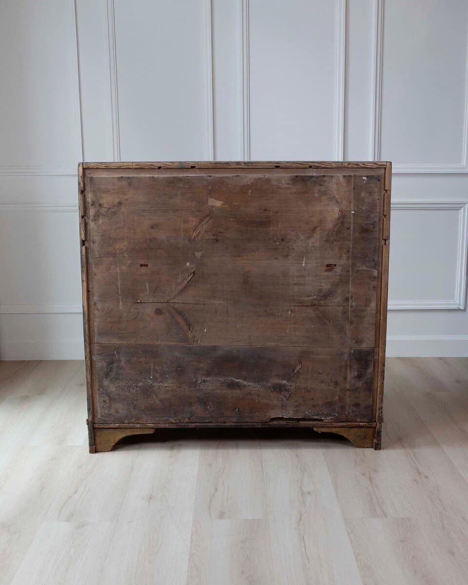 19th-Century Swedish Painted Secretary in Blue with White Highlights, circa 1830–1850 - JAA