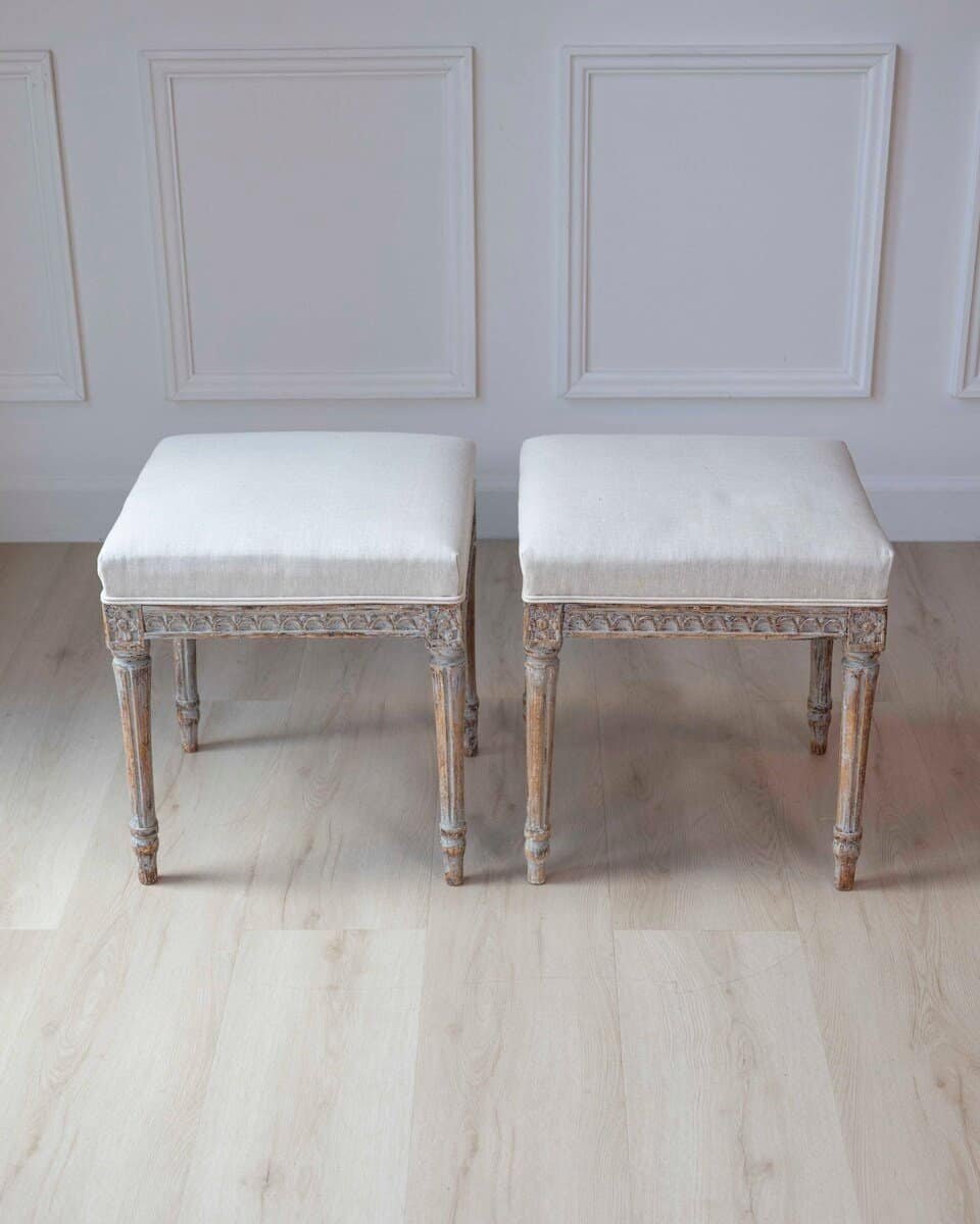 Pair of 18th Century Swedish Gustavian Stools - JAA