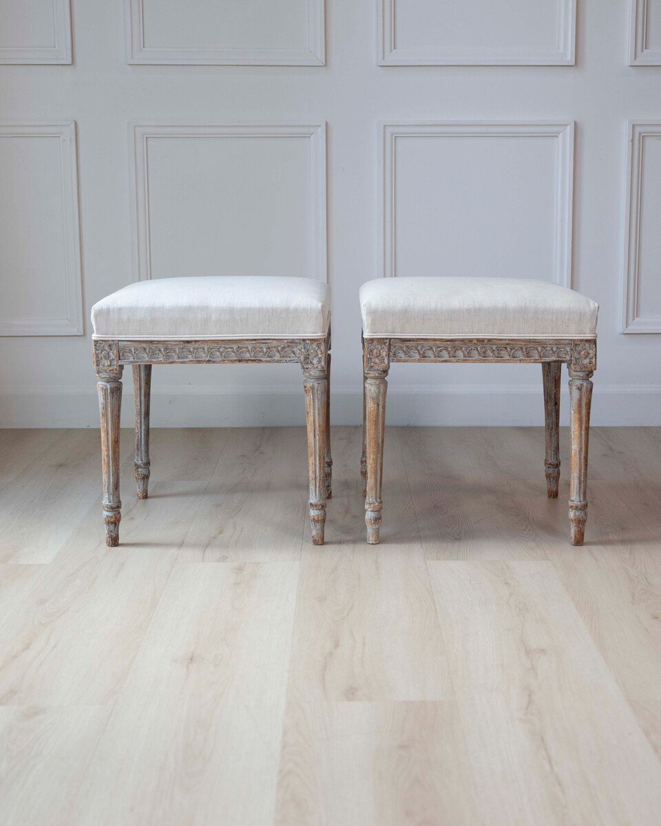 Pair of 18th Century Swedish Gustavian Stools - JAA