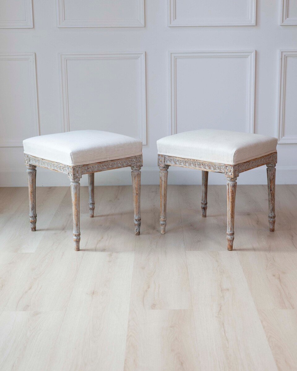 Pair of 18th Century Swedish Gustavian Stools - JAA