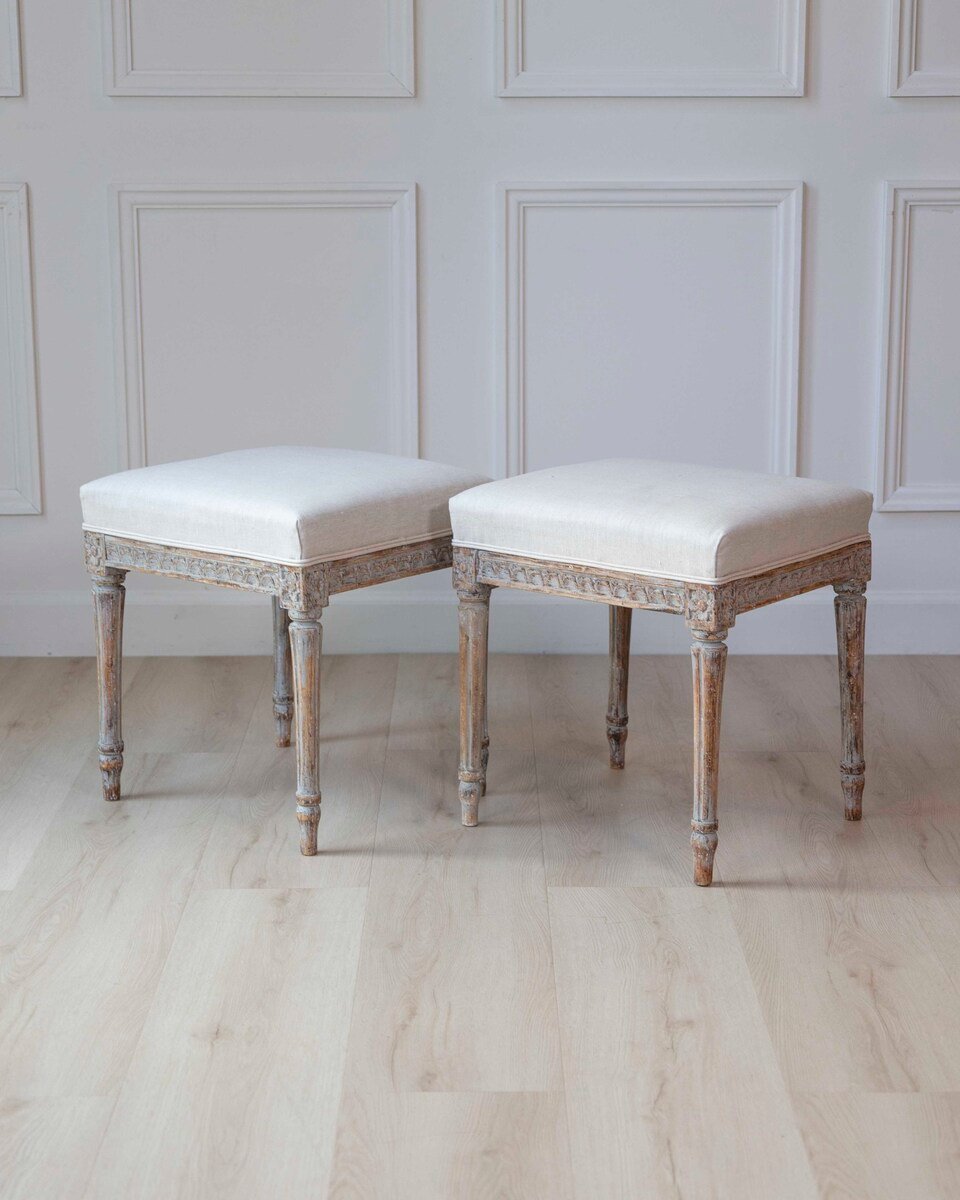 Pair of 18th Century Swedish Gustavian Stools - JAA