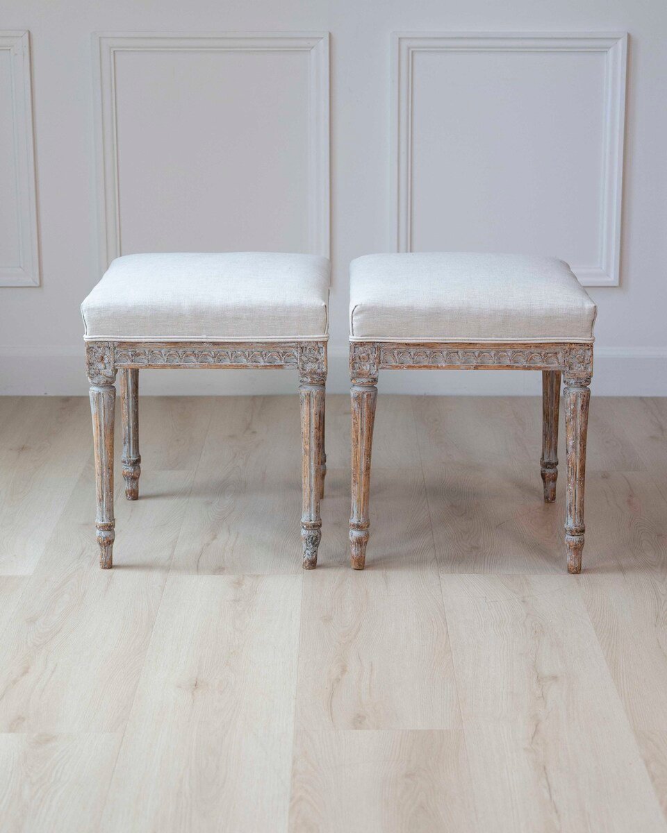Pair of 18th Century Swedish Gustavian Stools - JAA