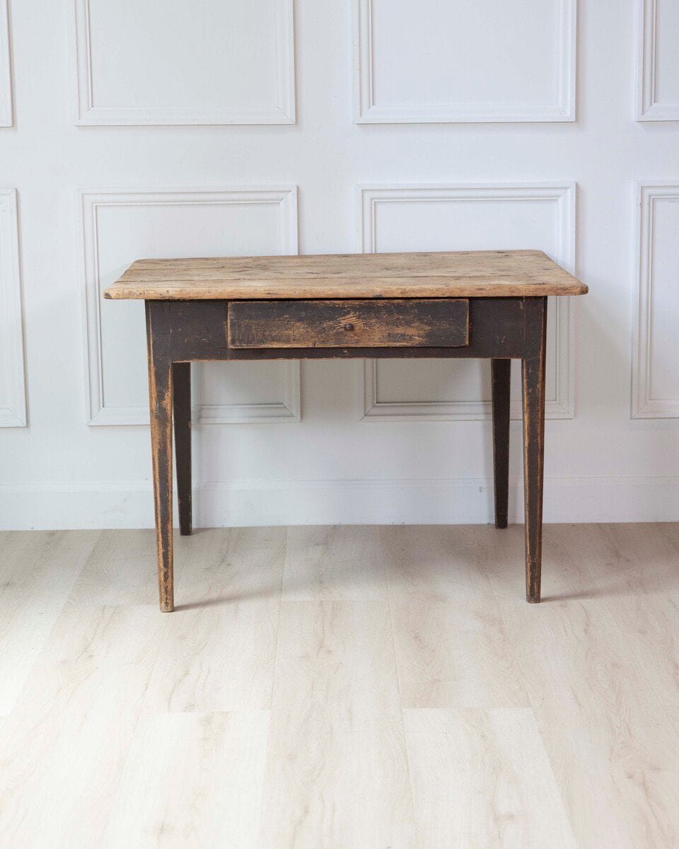 Swedish Country Pine Table with Drawer, circa 1840 - JAA