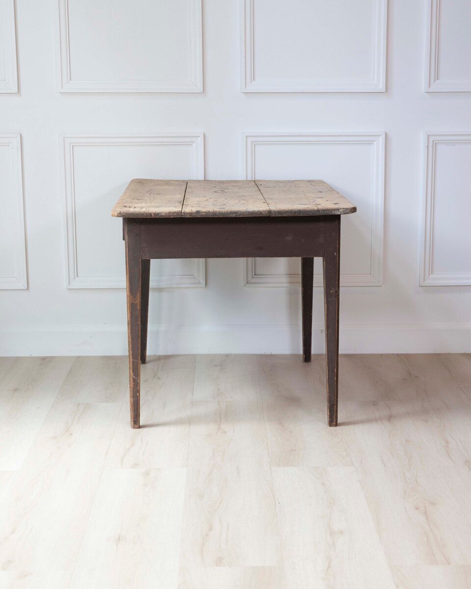 Swedish Country Pine Table with Drawer, circa 1840 - JAA