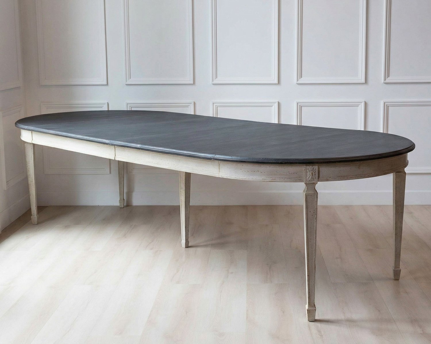 Swedish Early 20th Century Painted Extension Table with Black Top - JAA