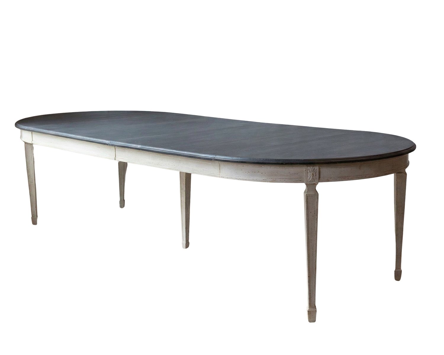 Swedish Early 20th Century Painted Extension Table with Black Top