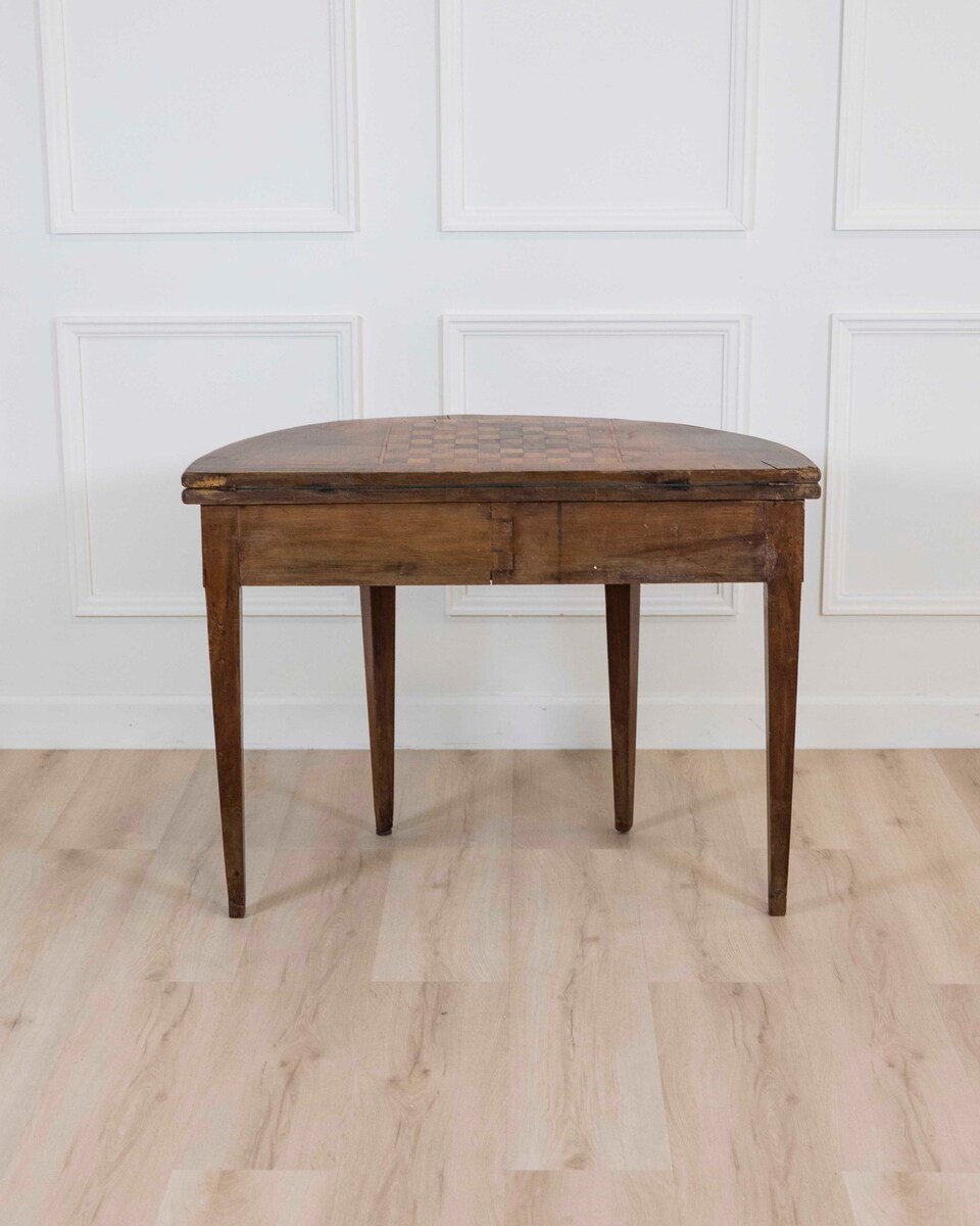 Early 19th Century Walnut Half-Moon Game Table - JAA