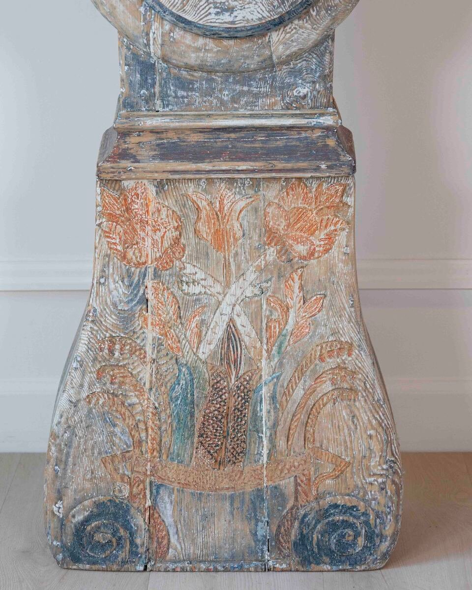 Dated 1809 Swedish Longcase Clock with Original Folk Art Decoration - JAA