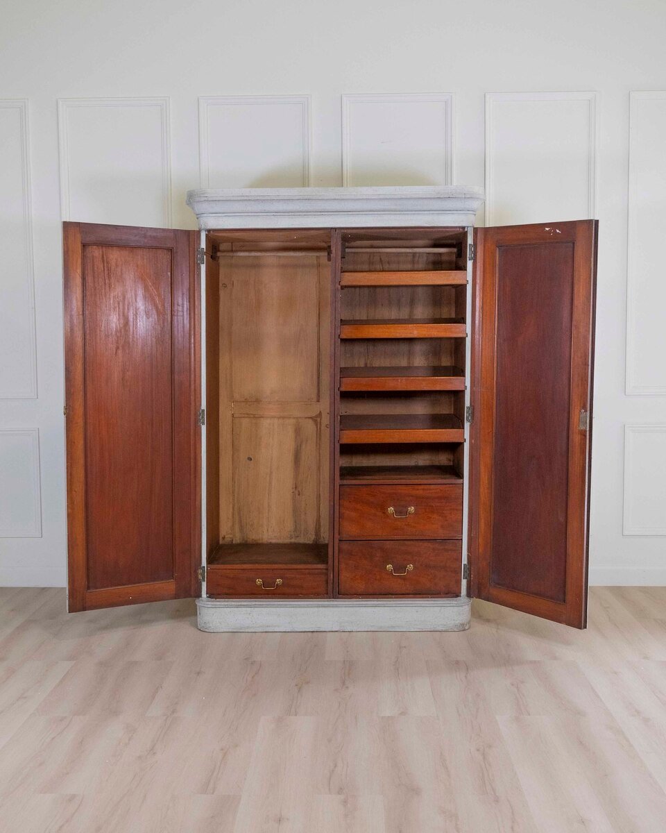 Italian 19th Century Lacquered Wardrobe Armoire - JAA