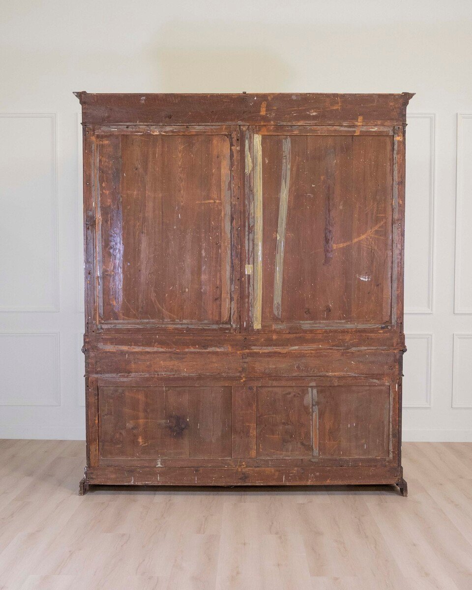 Italian 19th Century Walnut Bookcase Cabinet - JAA