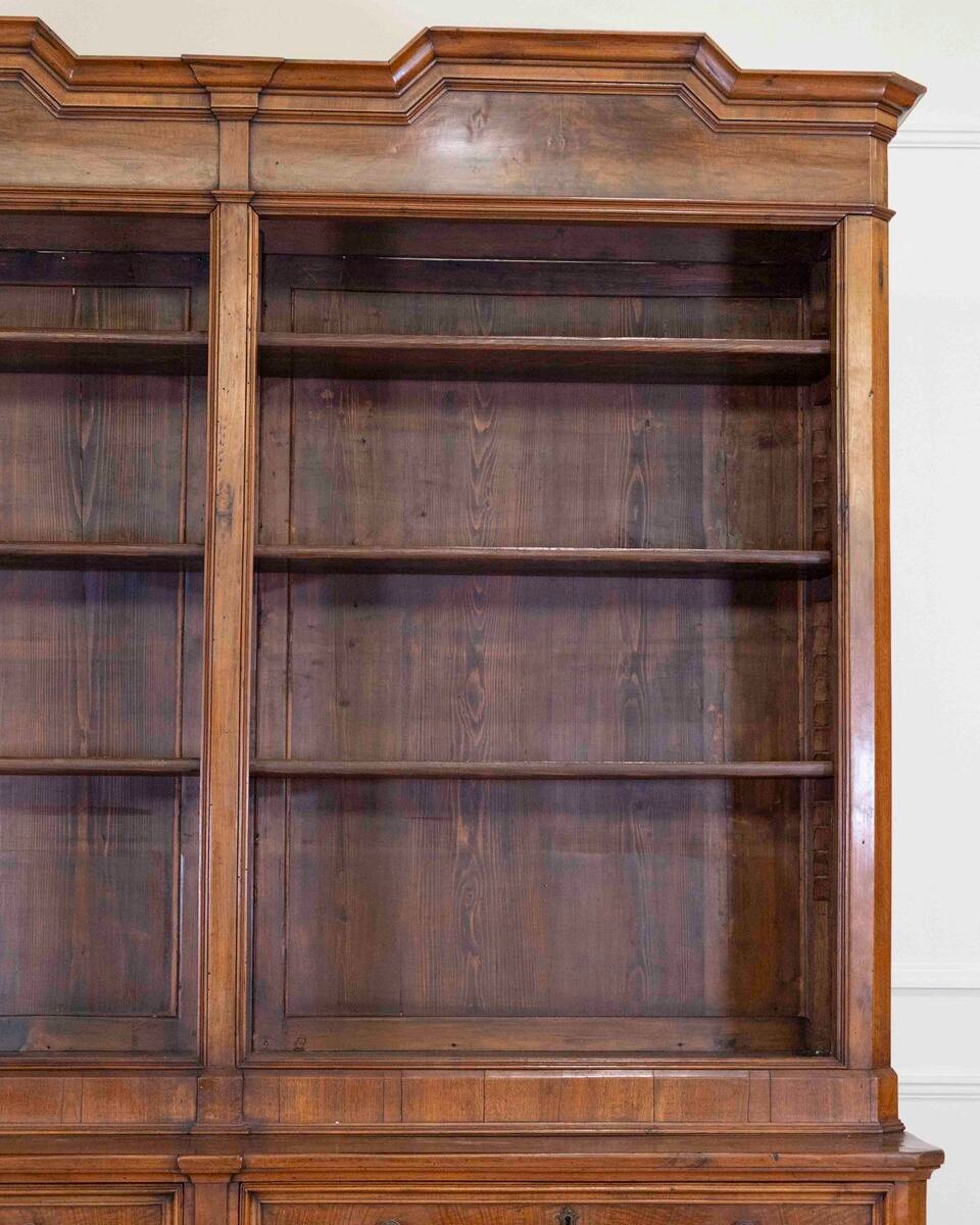 Italian 19th Century Walnut Bookcase Cabinet - JAA
