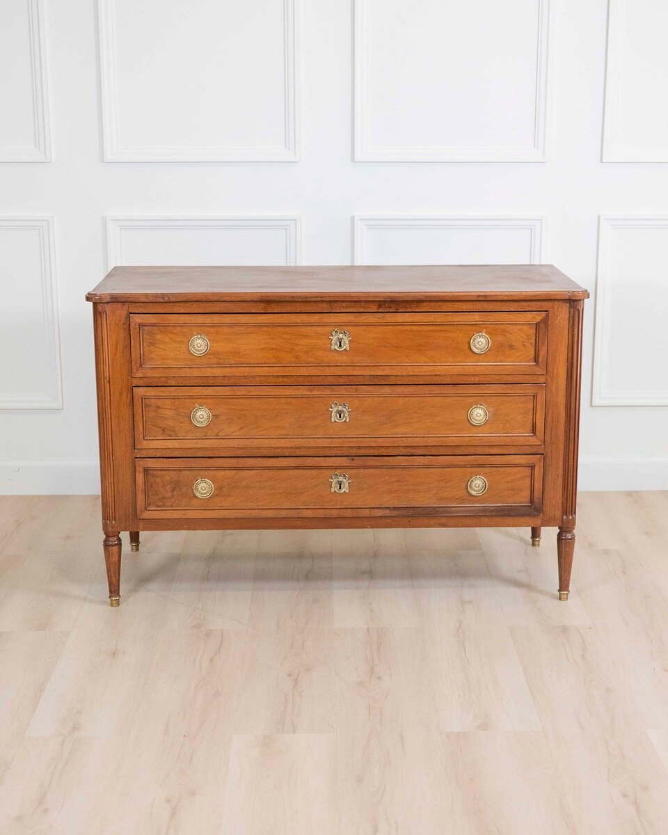 Louis XVI Style Chest Of Drawers In Walnut Circa 1880 - JAA