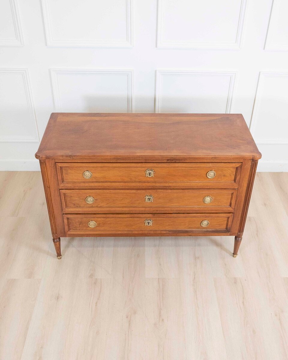 Louis XVI Style Chest Of Drawers In Walnut Circa 1880 - JAA