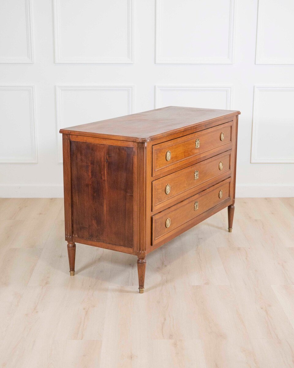 Louis XVI Style Chest Of Drawers In Walnut Circa 1880 - JAA