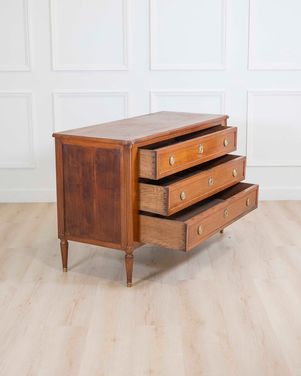 Louis XVI Style Chest Of Drawers In Walnut Circa 1880 - JAA