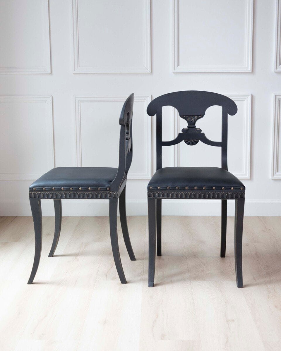 ON HOLD - Swedish 19th Century Painted Dining Chairs, Set of Ten - JAA