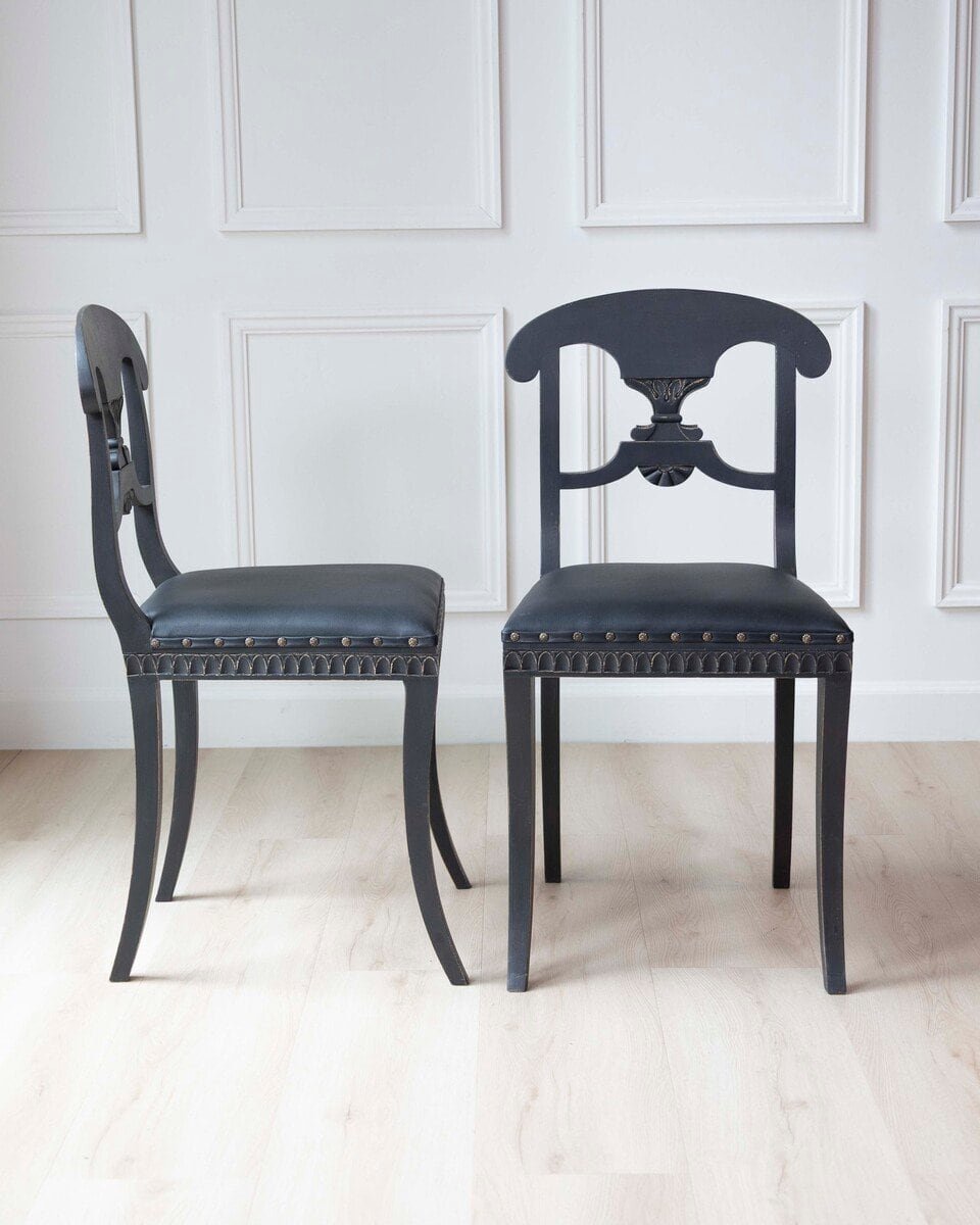ON HOLD - Swedish 19th Century Painted Dining Chairs, Set of Ten - JAA