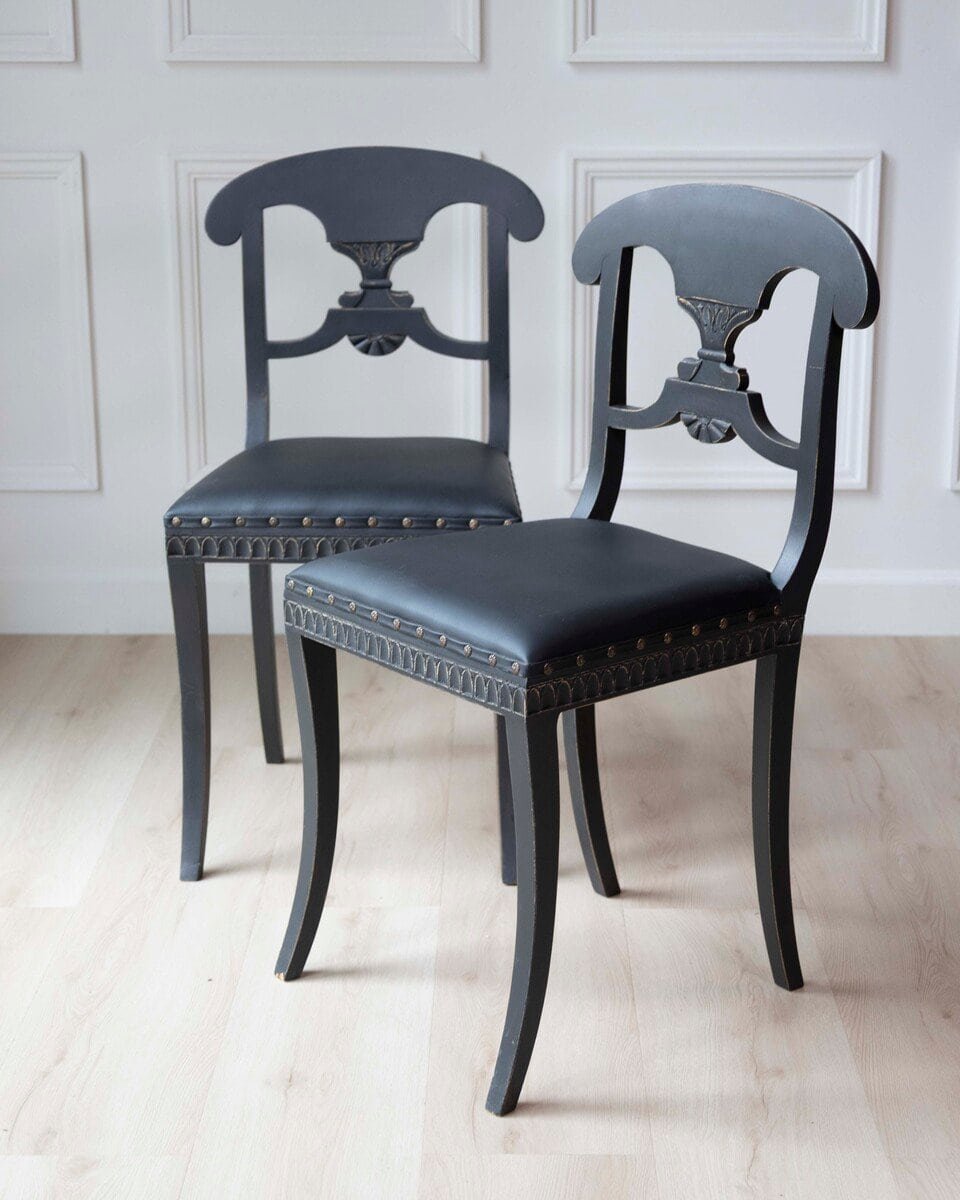 ON HOLD - Swedish 19th Century Painted Dining Chairs, Set of Ten - JAA