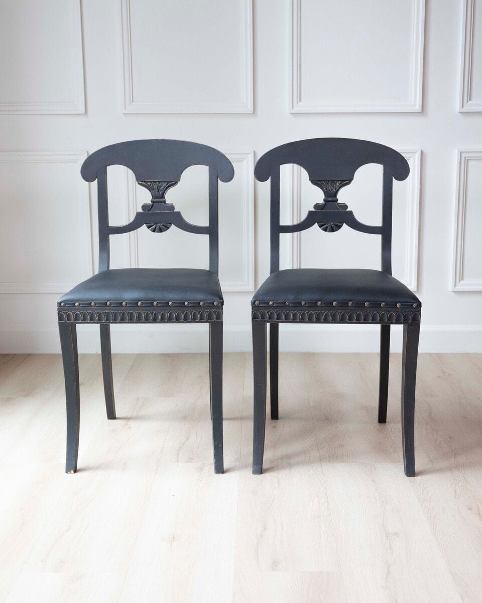 ON HOLD - Swedish 19th Century Painted Dining Chairs, Set of Ten - JAA