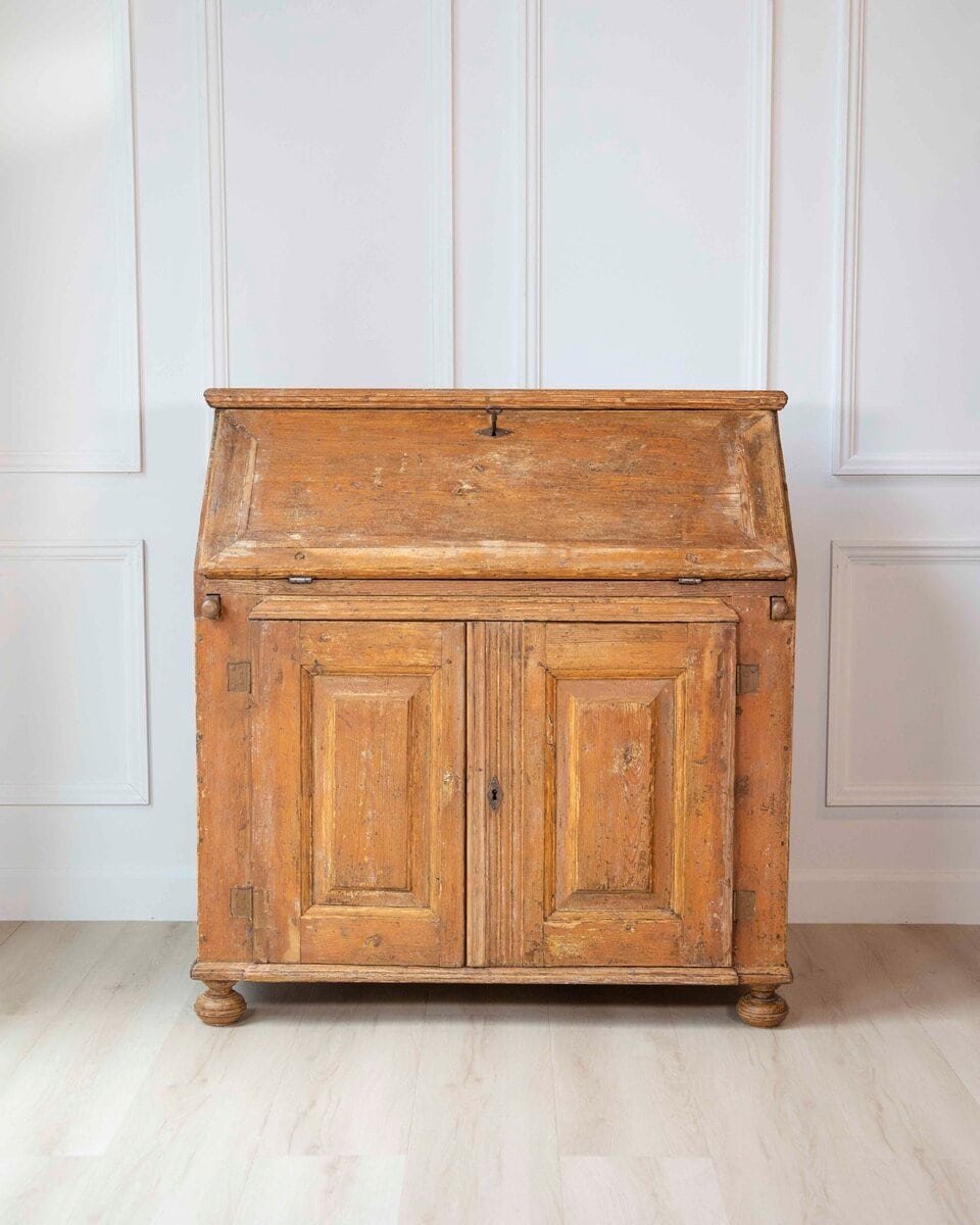 Swedish 19th Century Painted Secretary Desk with Original Finish - JAA
