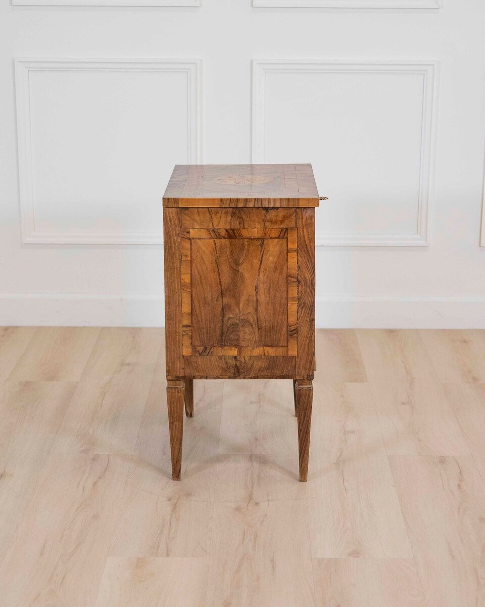 Walnut Bedside Table/nightstand, Louis XVI Style -xix Century - JAA