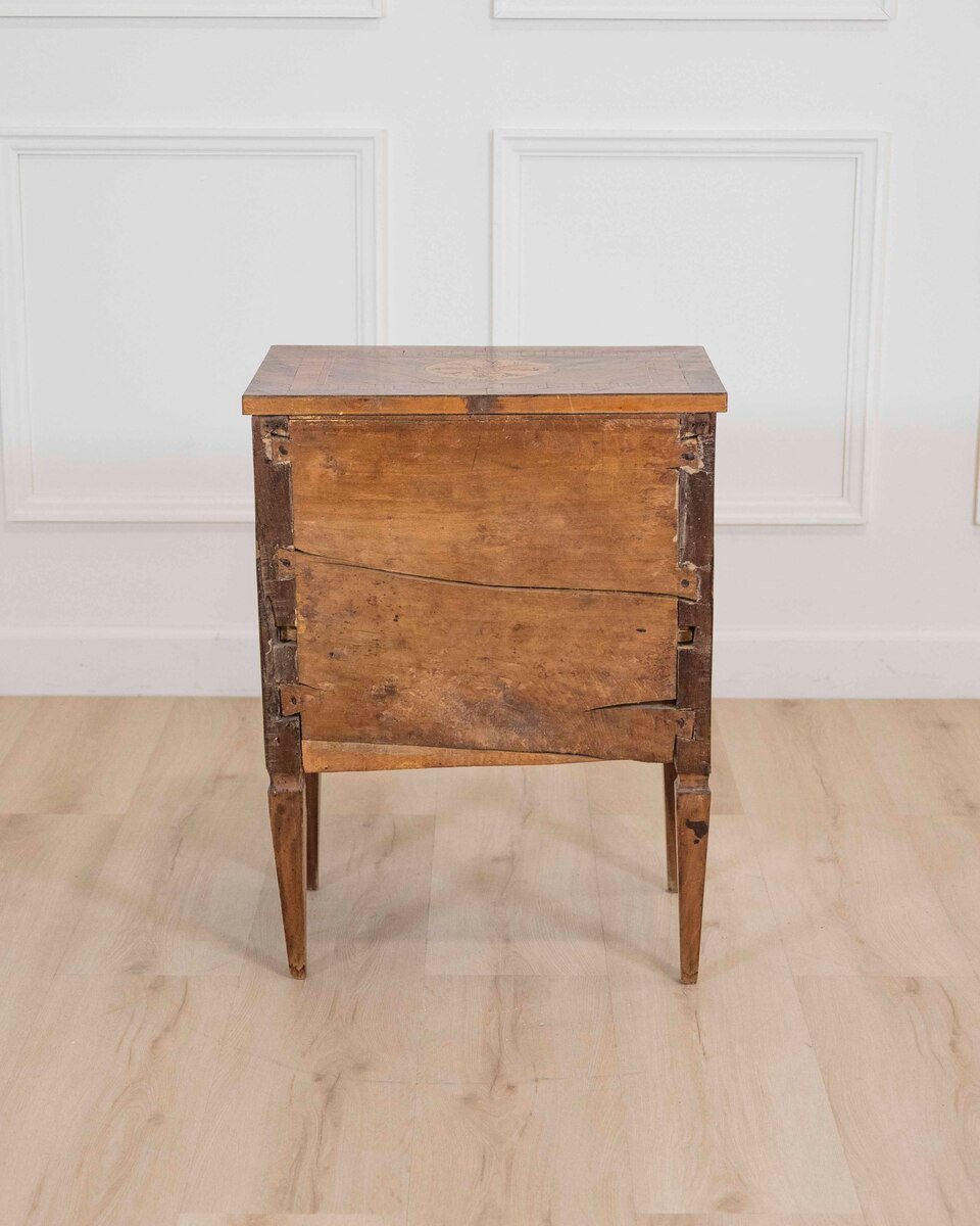 Walnut Bedside Table/nightstand, Louis XVI Style -xix Century - JAA
