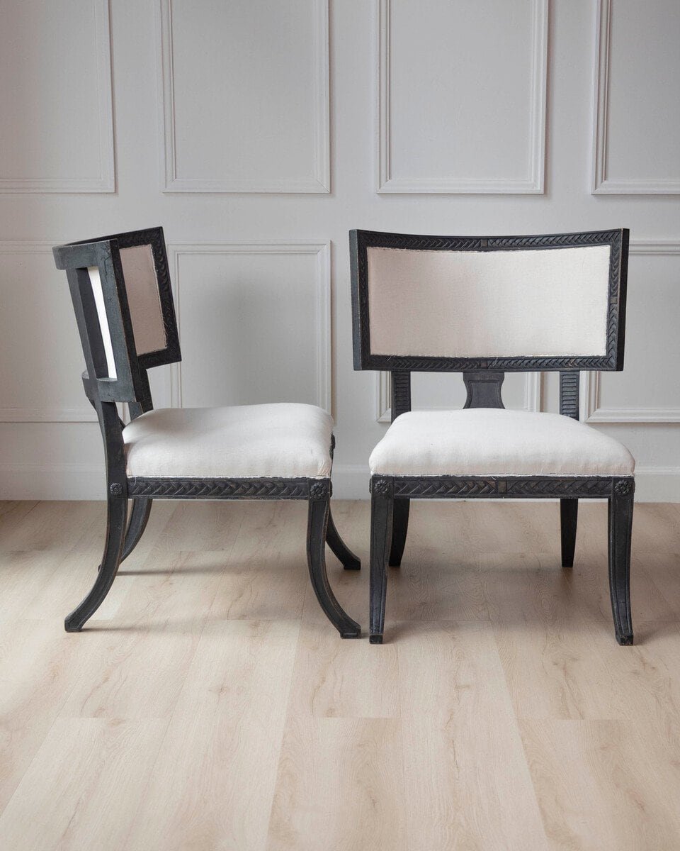 Pair of Swedish Empire Chairs, Early 19th Century - JAA