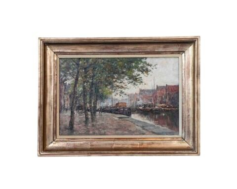 ON HOLD - The Peniches Along The Canal. Prosper De Wit (1860-1947).