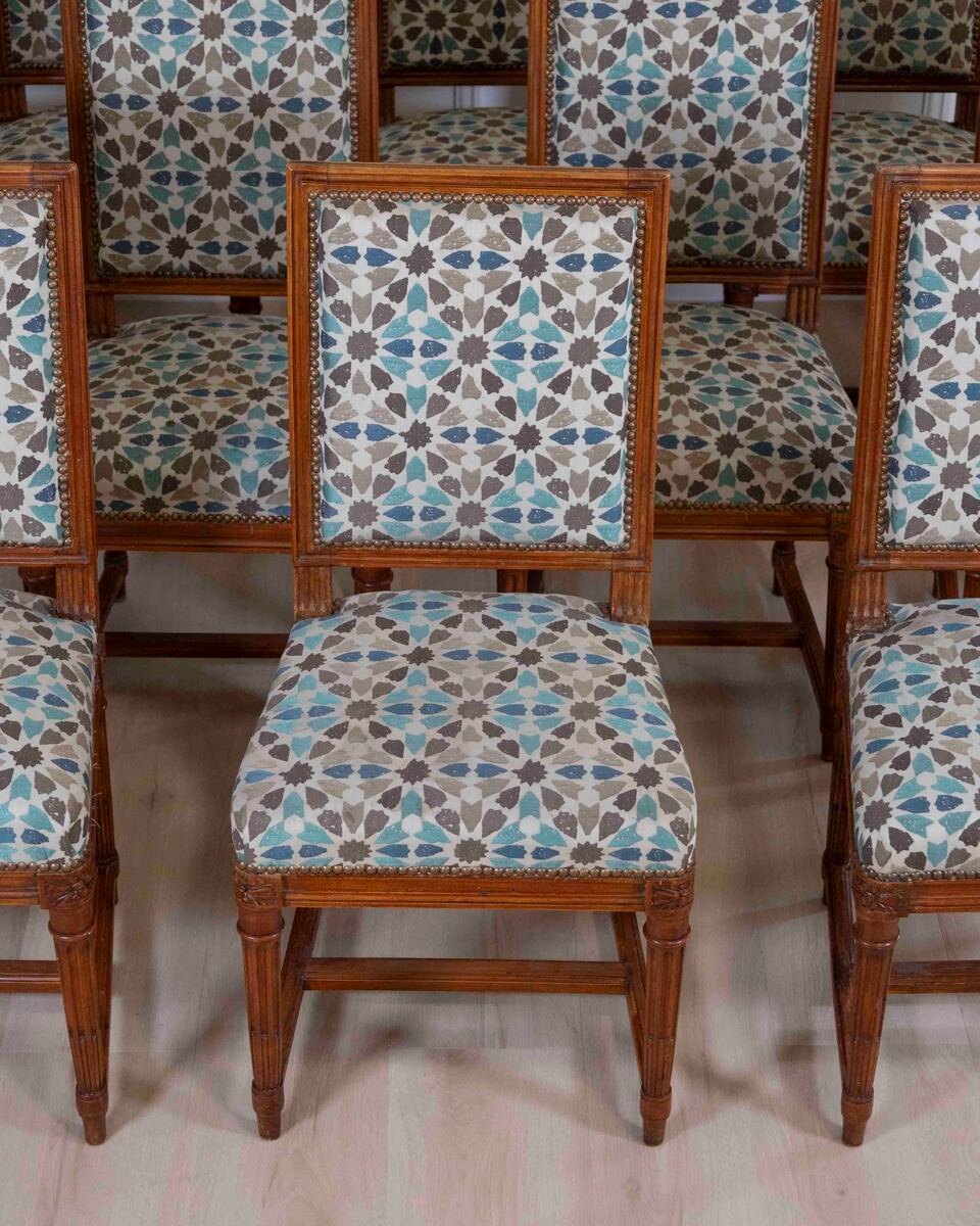 ON HOLD - Suite of twelve Louis XVI style chairs - JAA