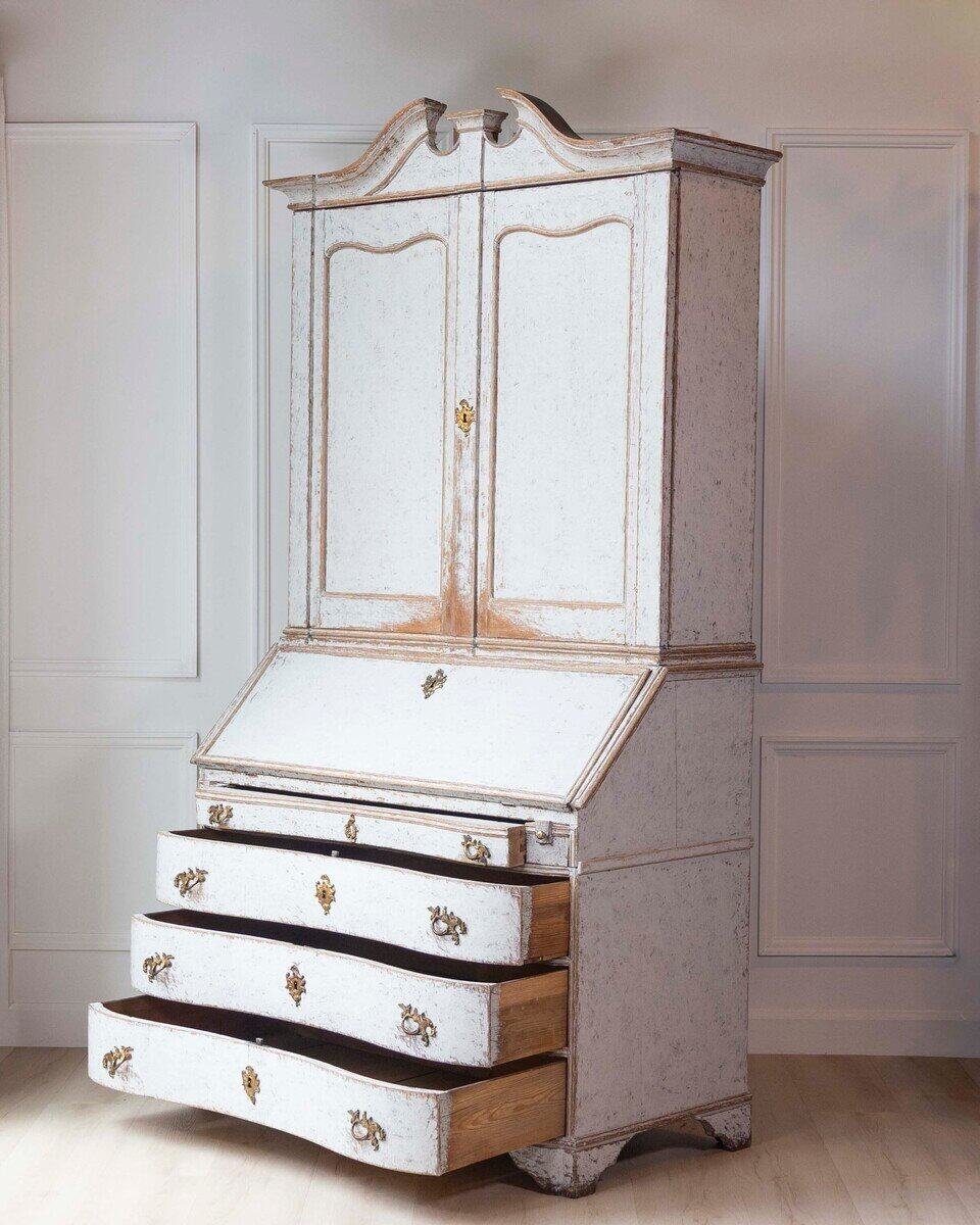 Danish 18th Century Rococo Secretary, c.1760 - JAA