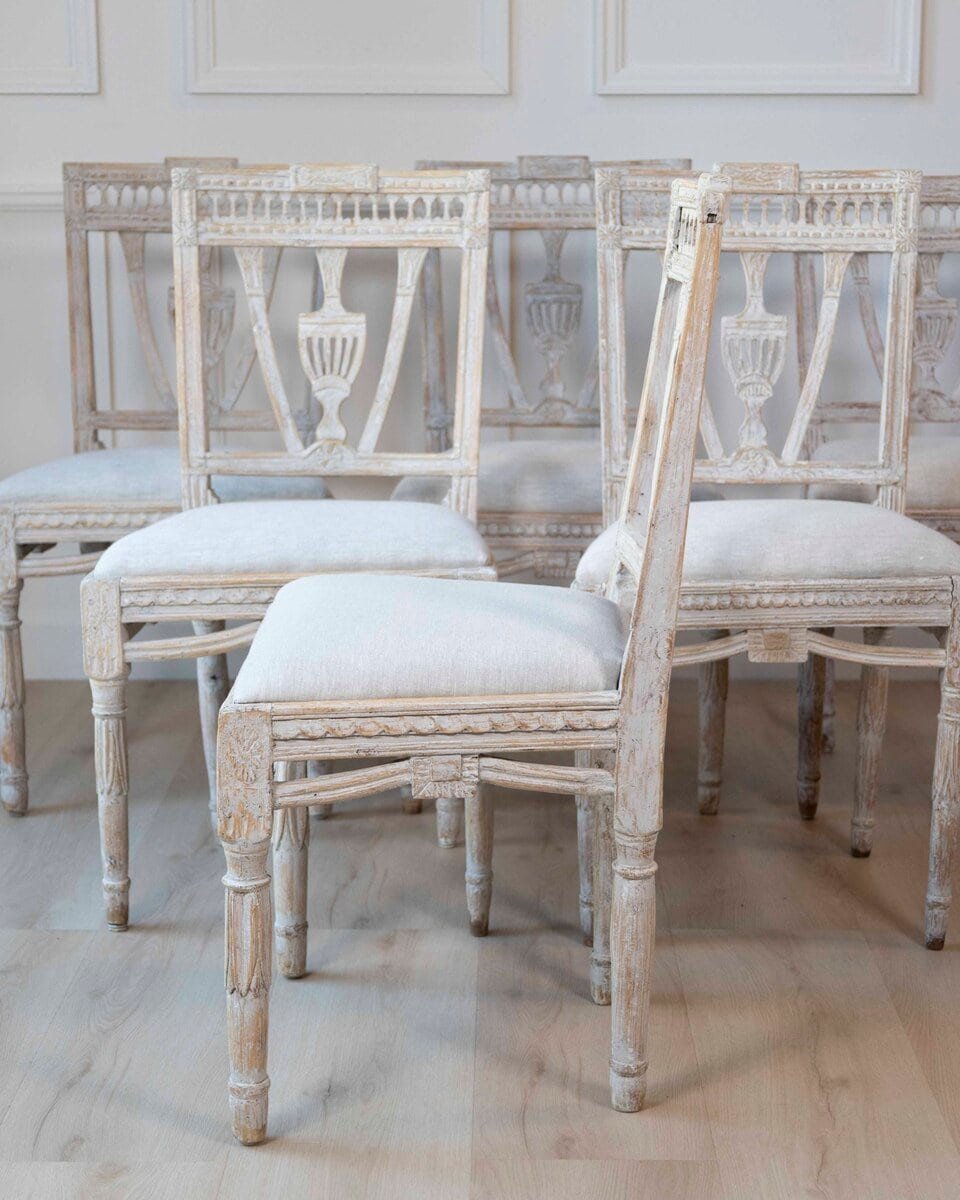 Swedish Early 19th Century Gustavian Dining Chairs, Set of six, c.1820 Priced Individually - JAA