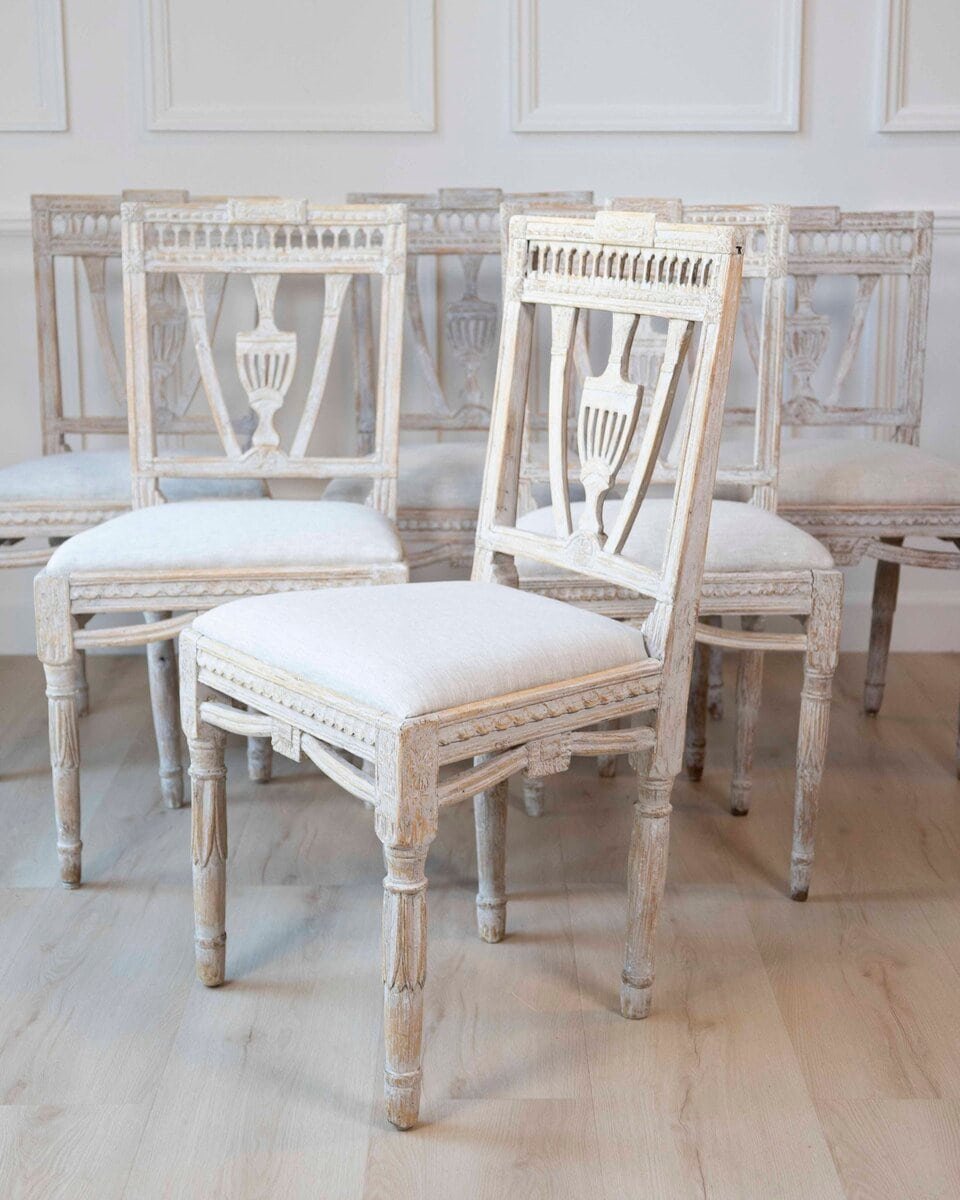 Swedish Early 19th Century Gustavian Dining Chairs, Set of six, c.1820 Priced Individually - JAA