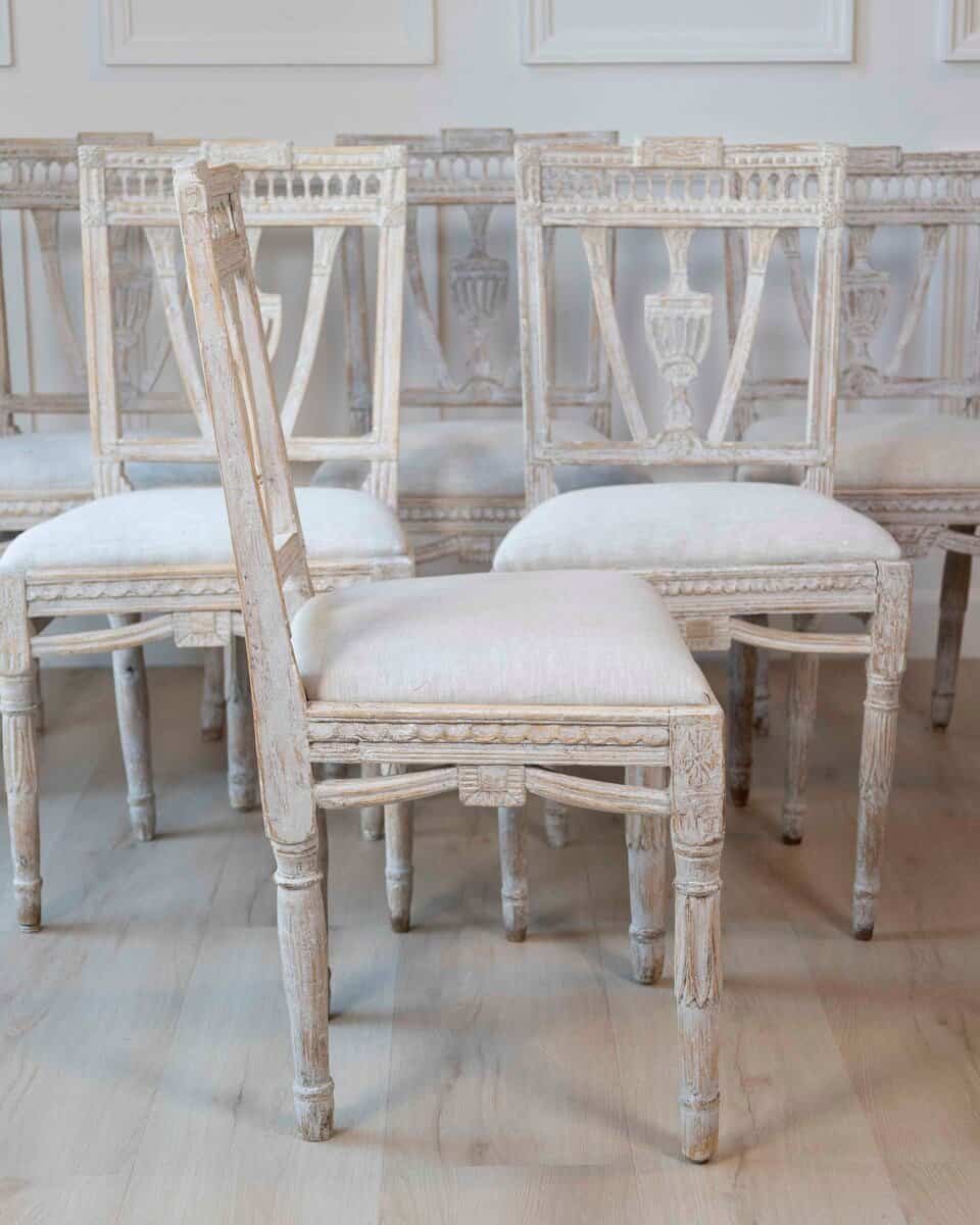 Swedish Early 19th Century Gustavian Dining Chairs, Set of six, c.1820 Priced Individually - JAA