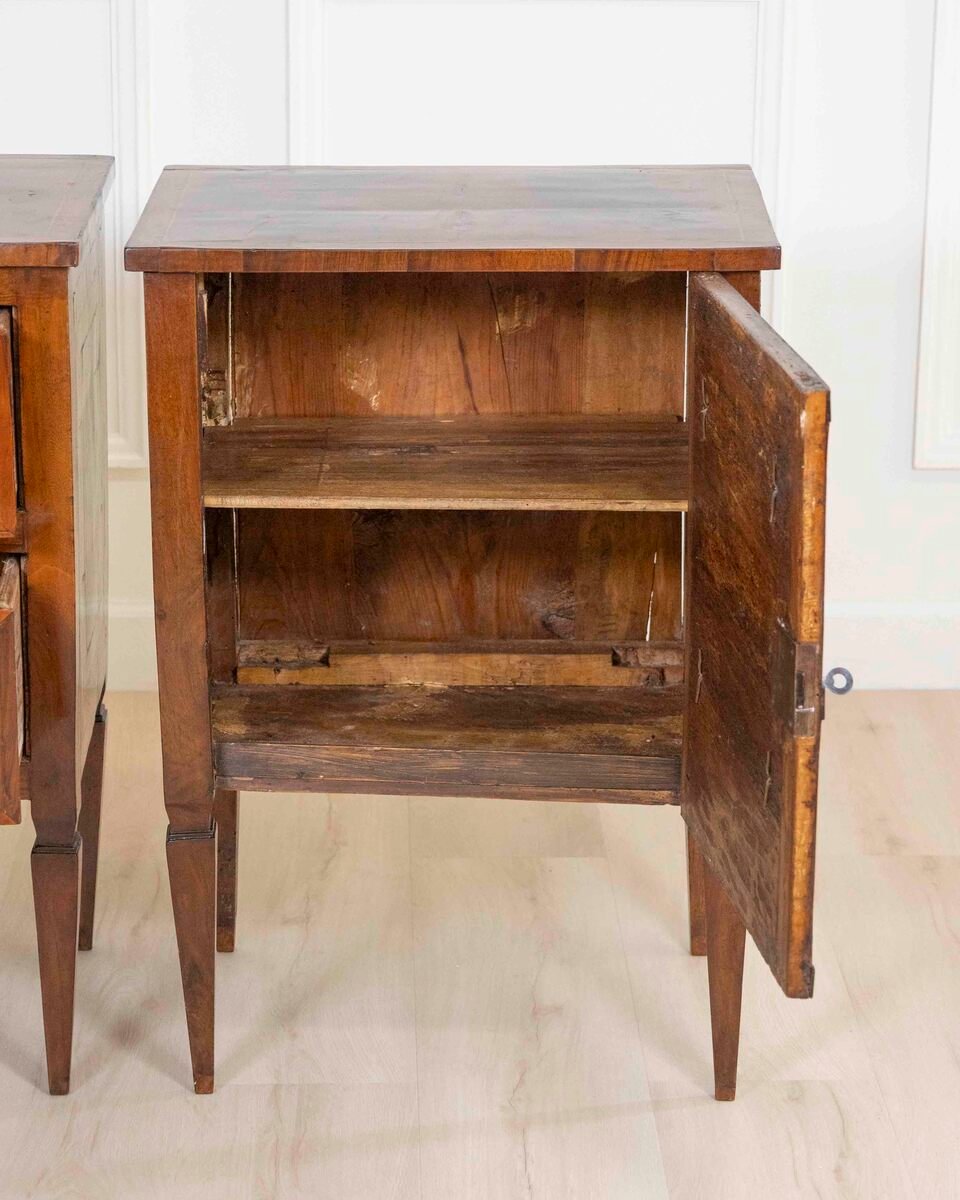 ON HOLD - Pair of 18th Century Tuscan Louis XVI Bedside Tables - JAA