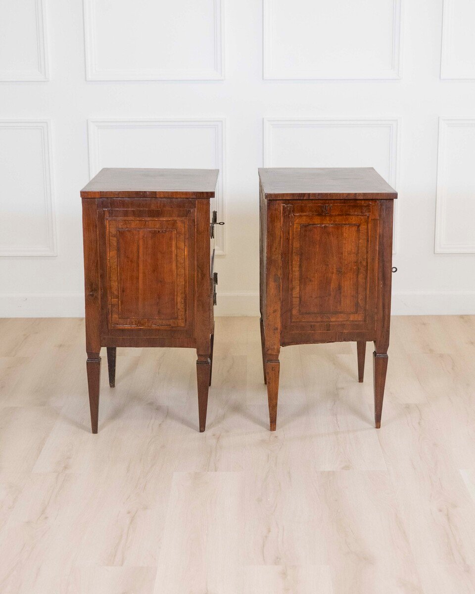 ON HOLD - Pair of 18th Century Tuscan Louis XVI Bedside Tables - JAA