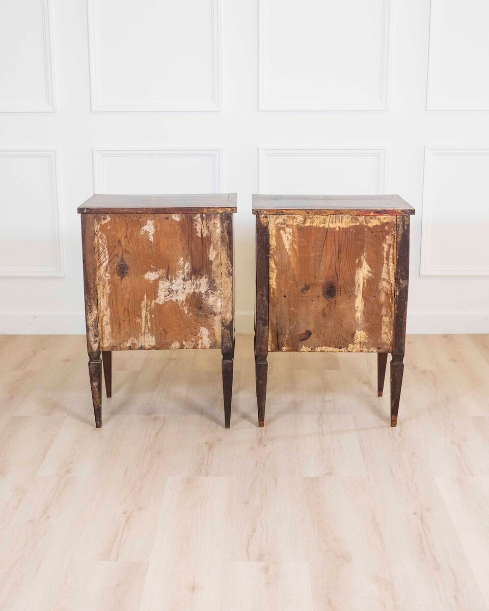 ON HOLD - Pair of 18th Century Tuscan Louis XVI Bedside Tables - JAA