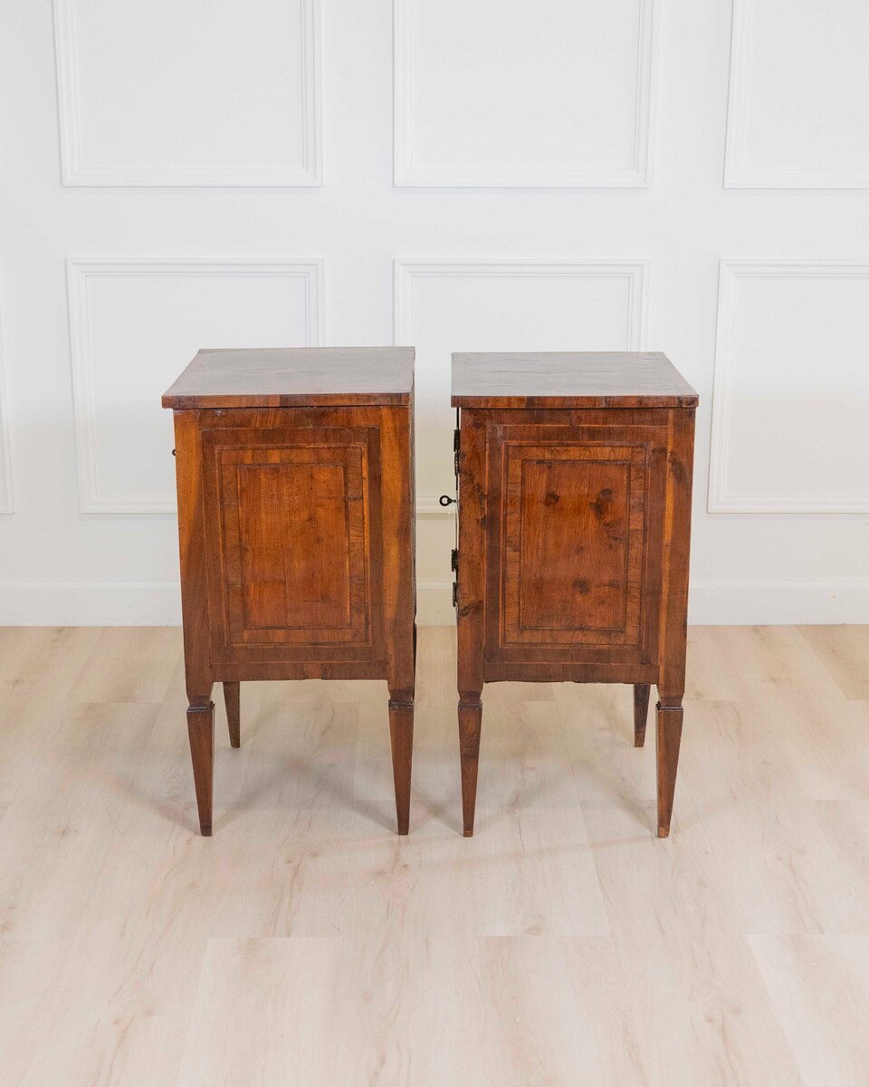 ON HOLD - Pair of 18th Century Tuscan Louis XVI Bedside Tables - JAA
