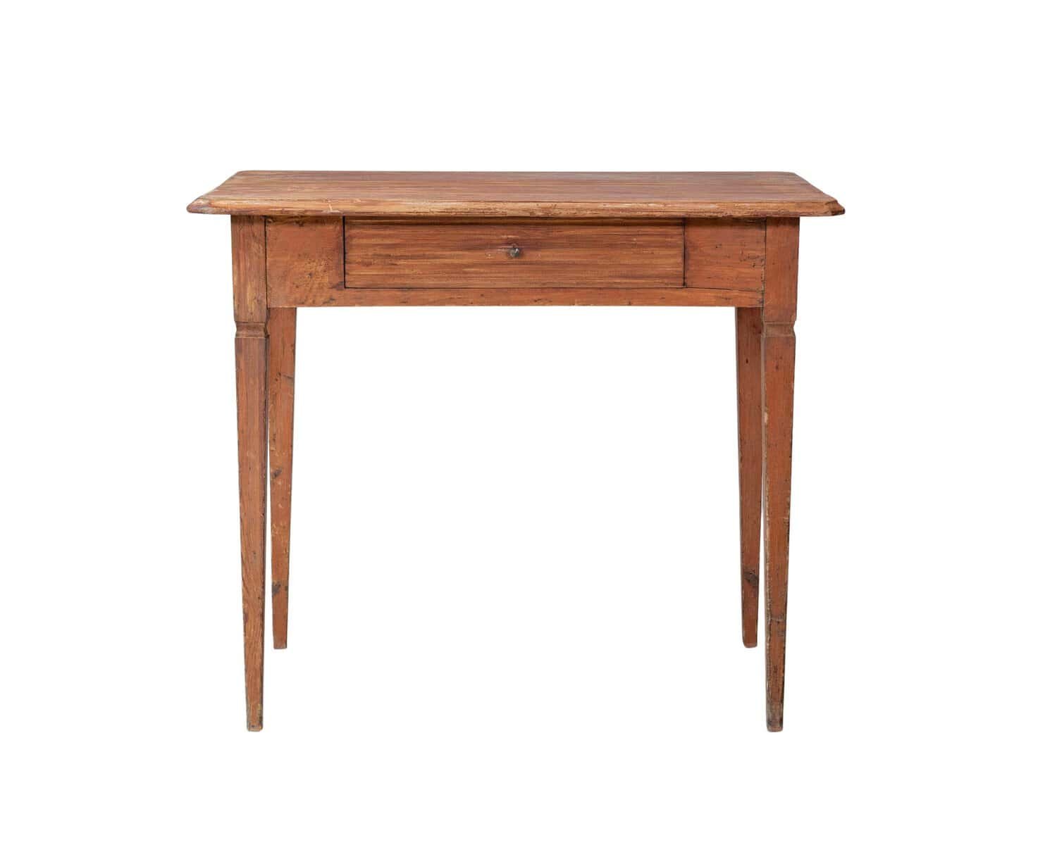 Mid-19th Century Swedish Pine One-Drawer Side Table