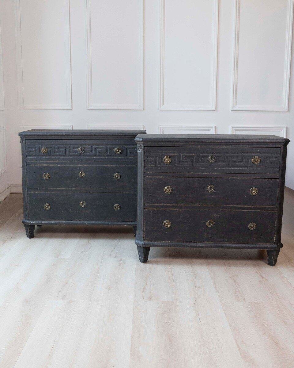 Pair of Swedish 19th Century Painted Chests of Drawers, c. 1850 - JAA
