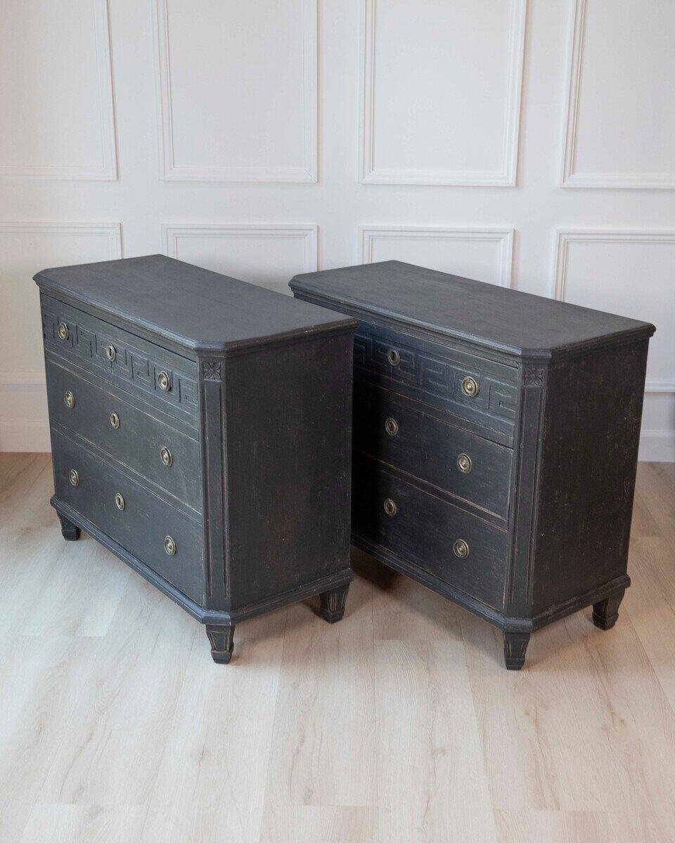 Pair of Swedish 19th Century Painted Chests of Drawers, c. 1850 - JAA