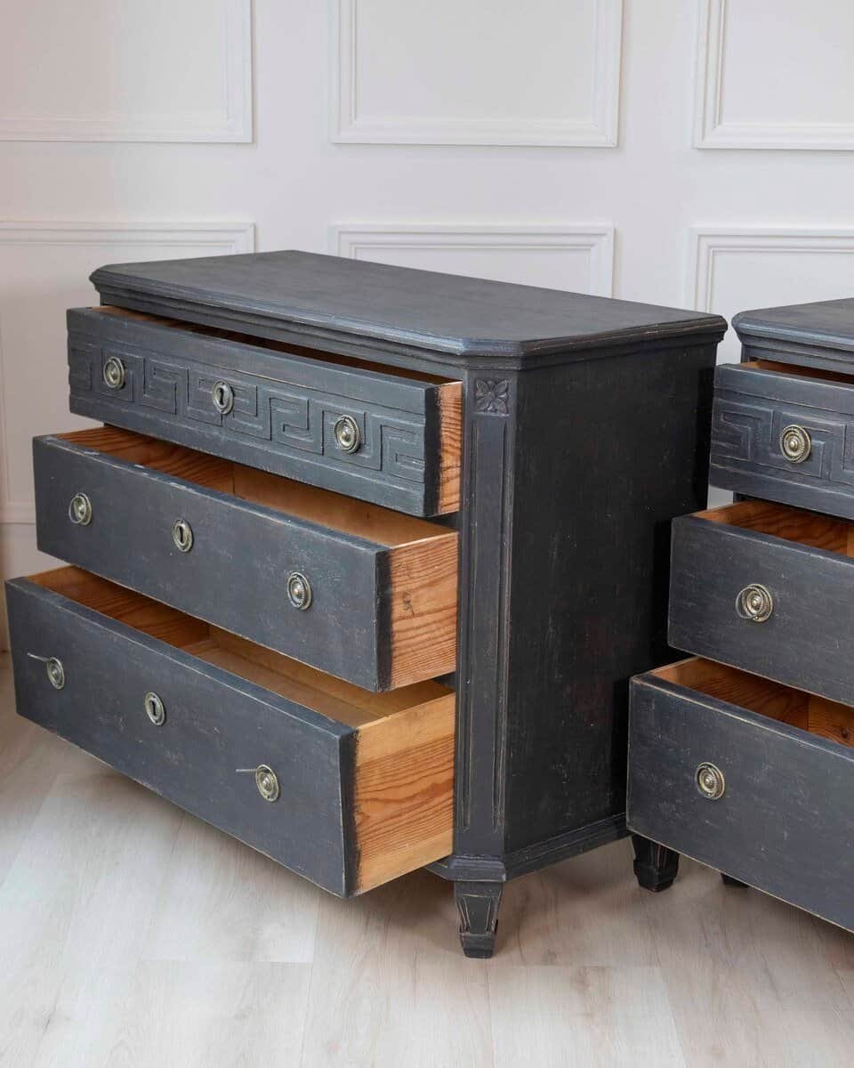 Pair of Swedish 19th Century Painted Chests of Drawers, c. 1850 - JAA