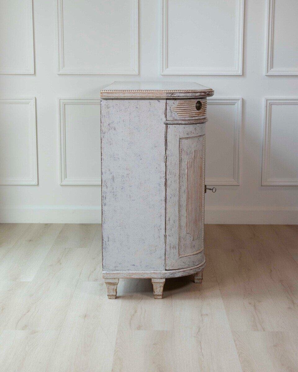 Swedish 19th Century Gustavian Style Four-Door Demi Lune Buffet, c. 1880 - JAA