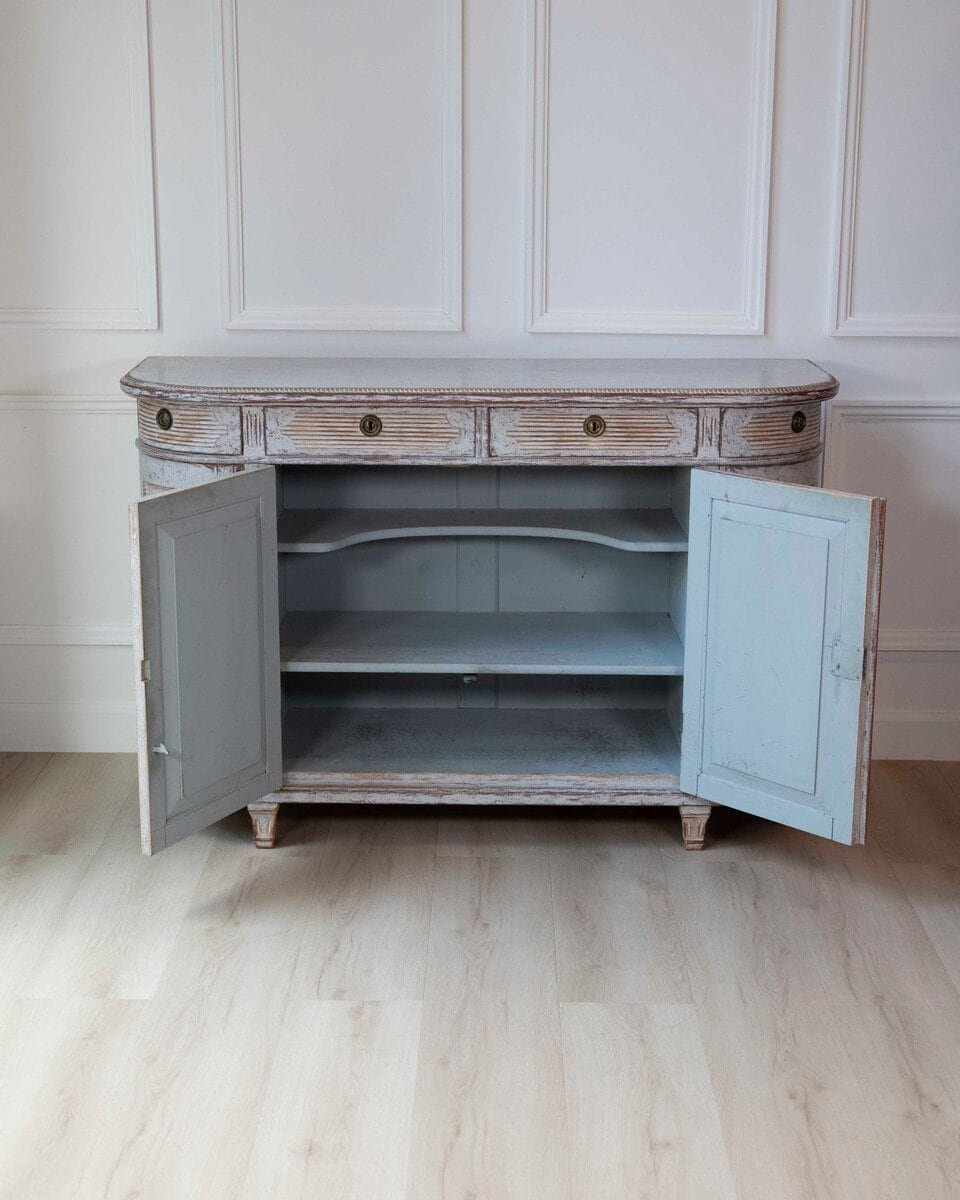 Swedish 19th Century Gustavian Style Four-Door Demi Lune Buffet, c. 1880 - JAA