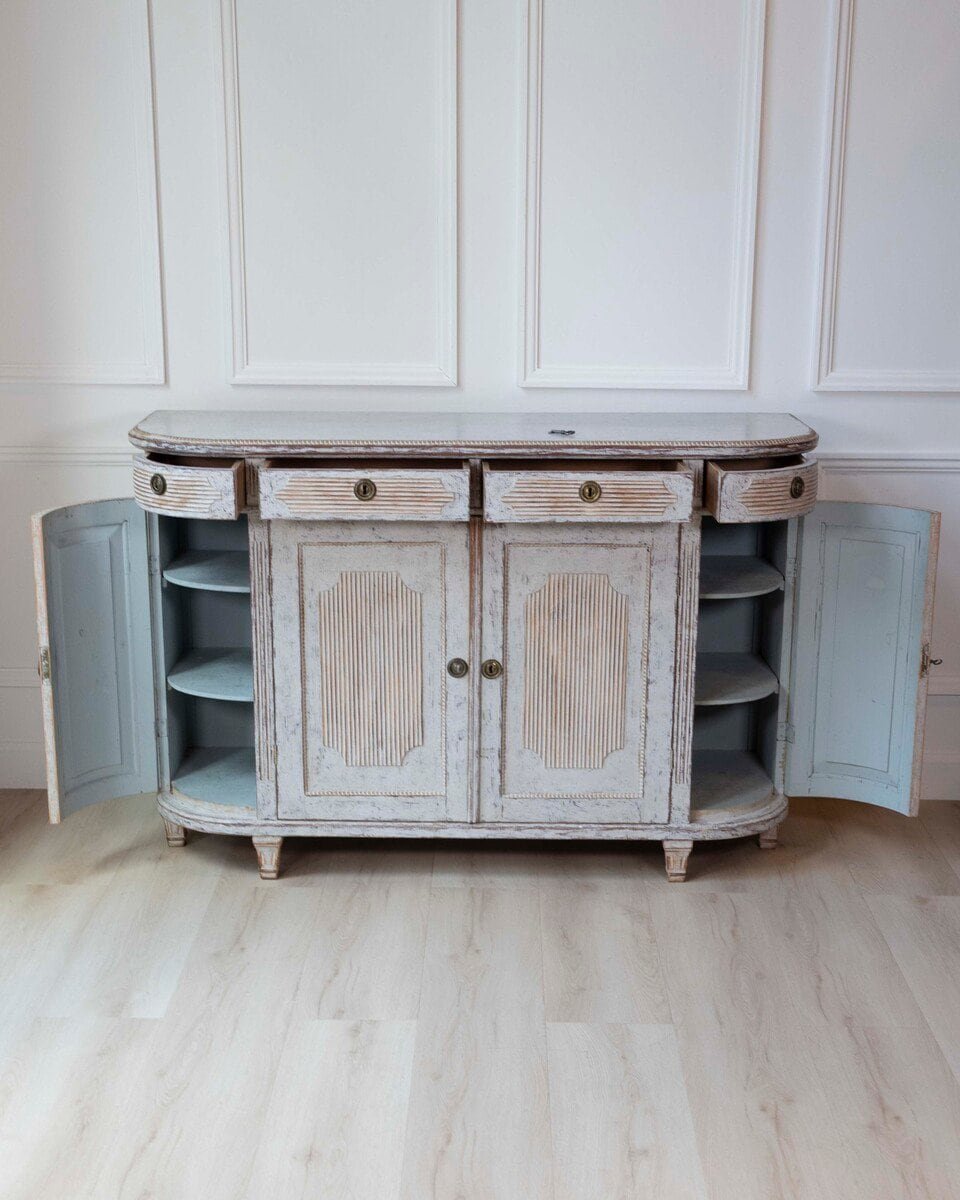 Swedish 19th Century Gustavian Style Four-Door Demi Lune Buffet, c. 1880 - JAA